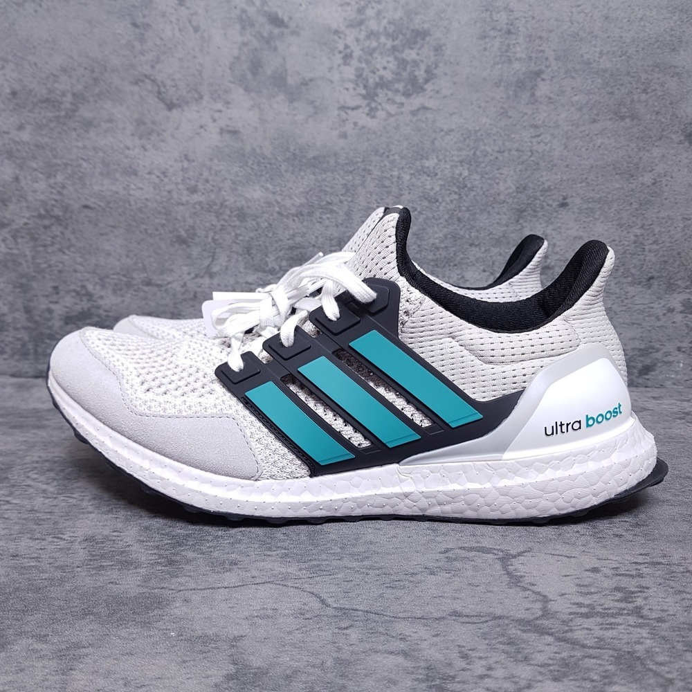 Adidas UltraBoost 1.0 Running Shoes Mens 7.5 White Pure Teal JQ0823 Sneaker